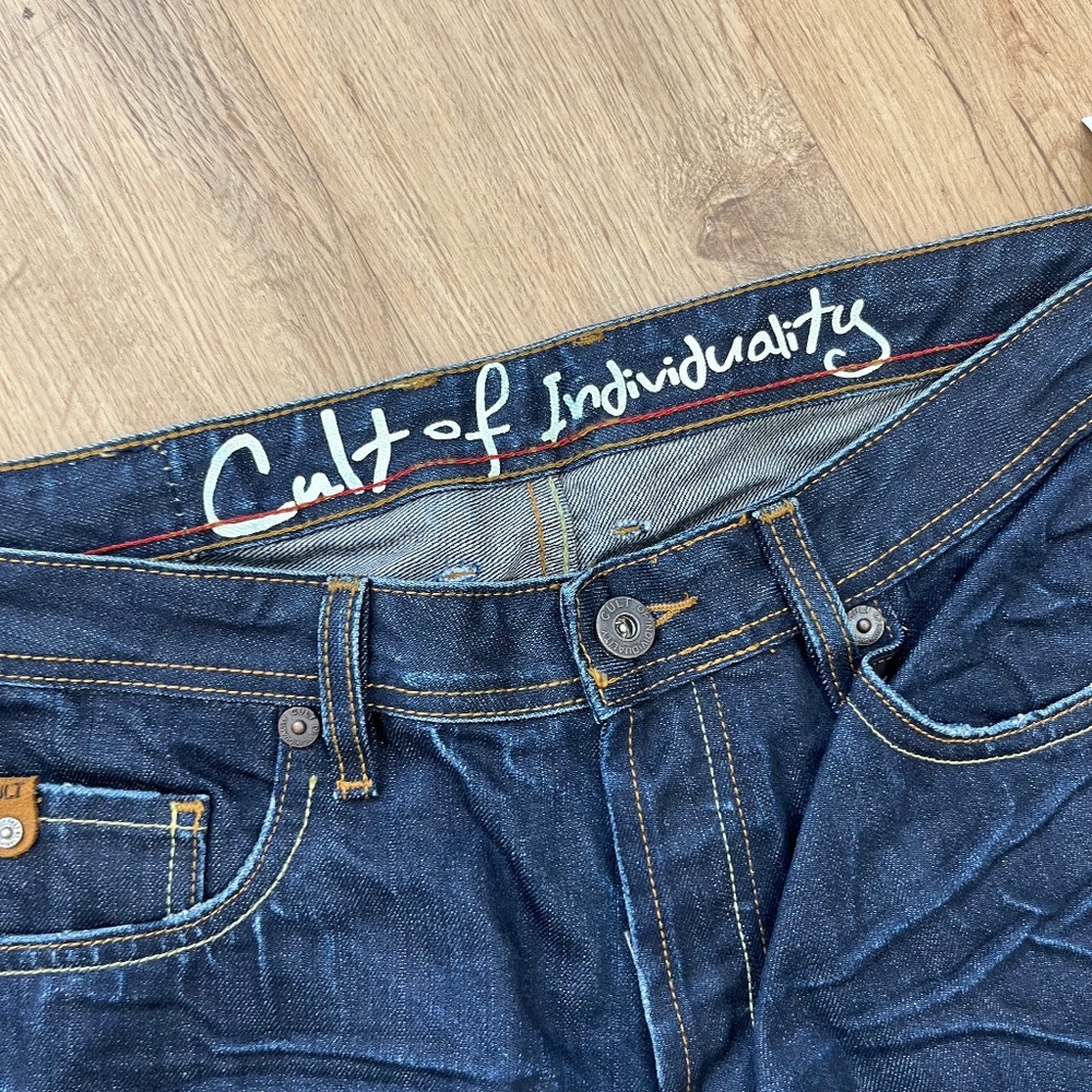 Cult of Individuality Hagen Straight Japanese Selvedge Denim Jeans Crinkle NWT - Picture 5 of 9